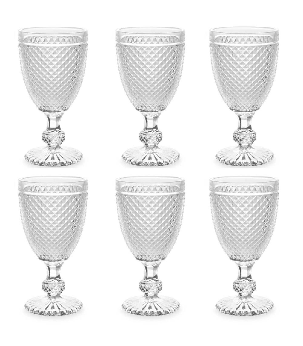 wadiga Set de 6 verres à eau en verre diamants 25.6cl