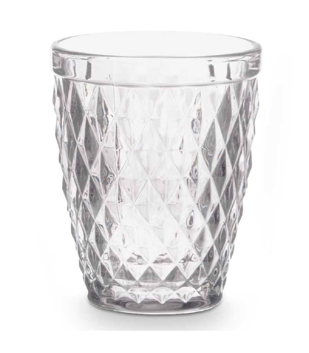 wadiga Set de 6 verres à eau en verre Diamants 25cl
