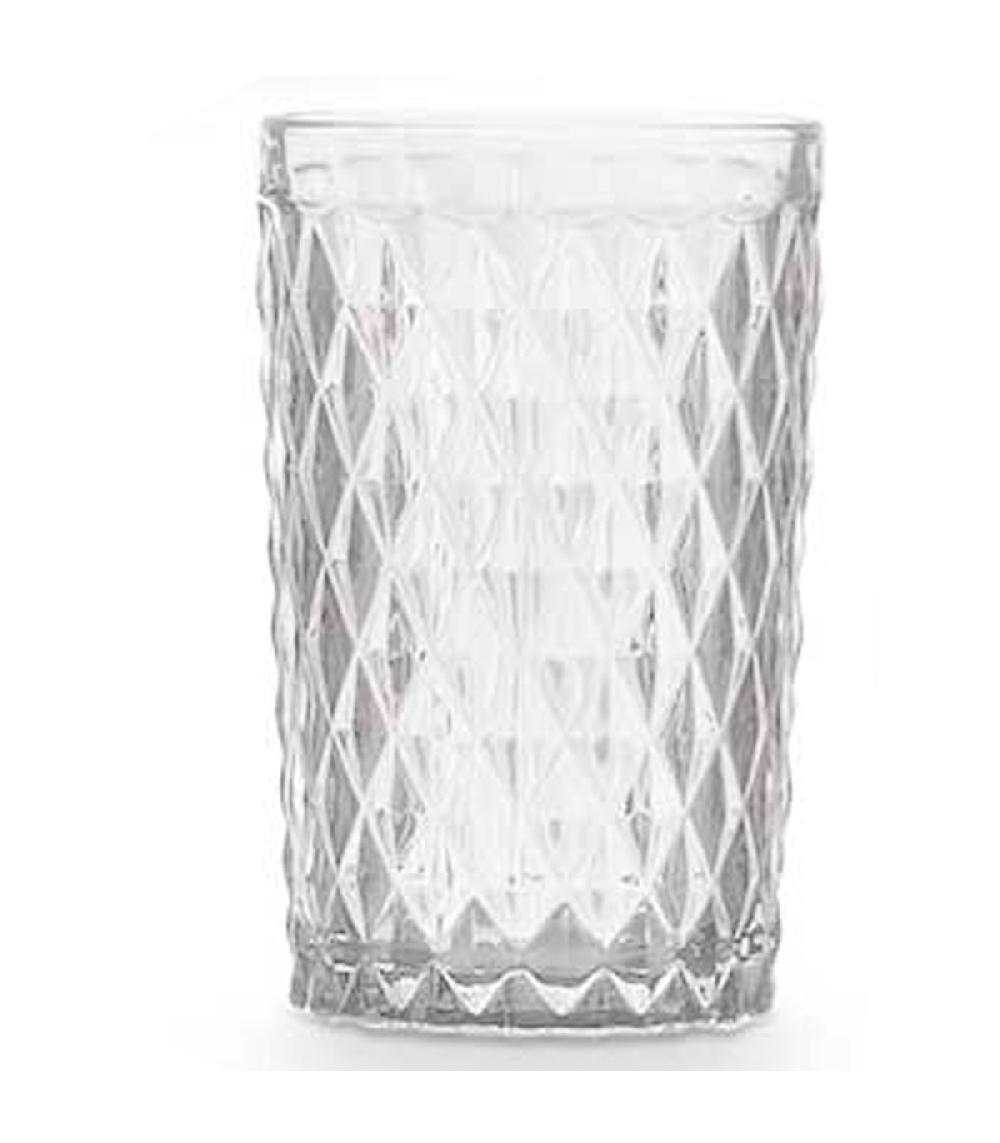 wadiga Set de 6 verres à eau en verre Diamants 37cl