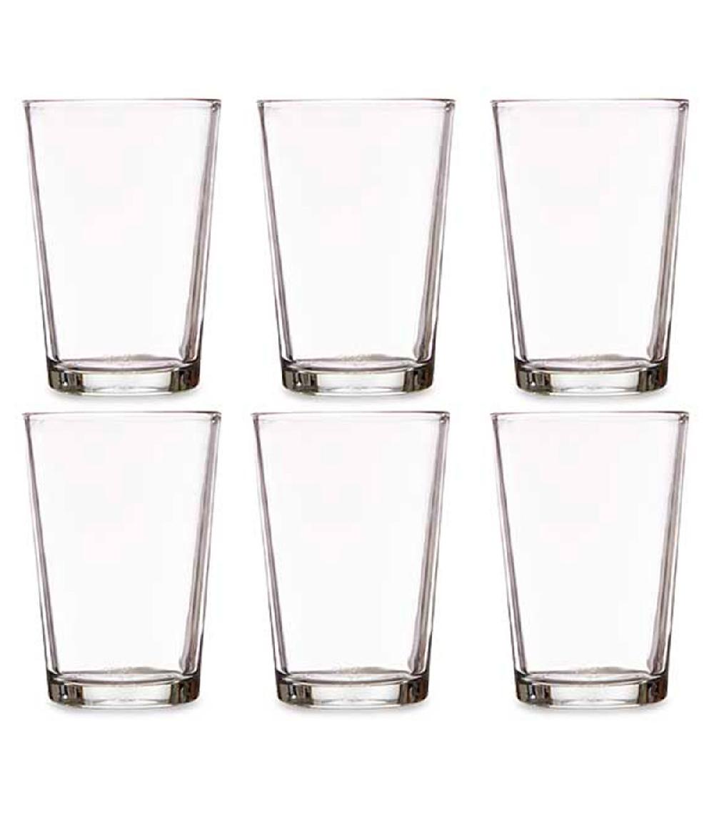 wadiga Set de 6 verres à eau en verre transparent lisse 200ml