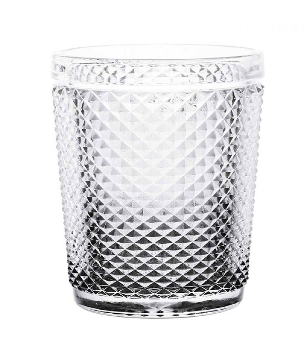 Wadiga Set De 6 Verres à Eau Fond Anthracite Diamants 30cl