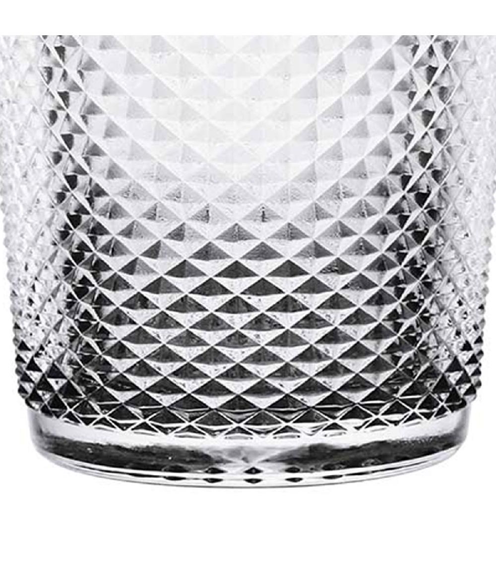 Wadiga Set De 6 Verres à Eau Fond Anthracite Diamants 30cl