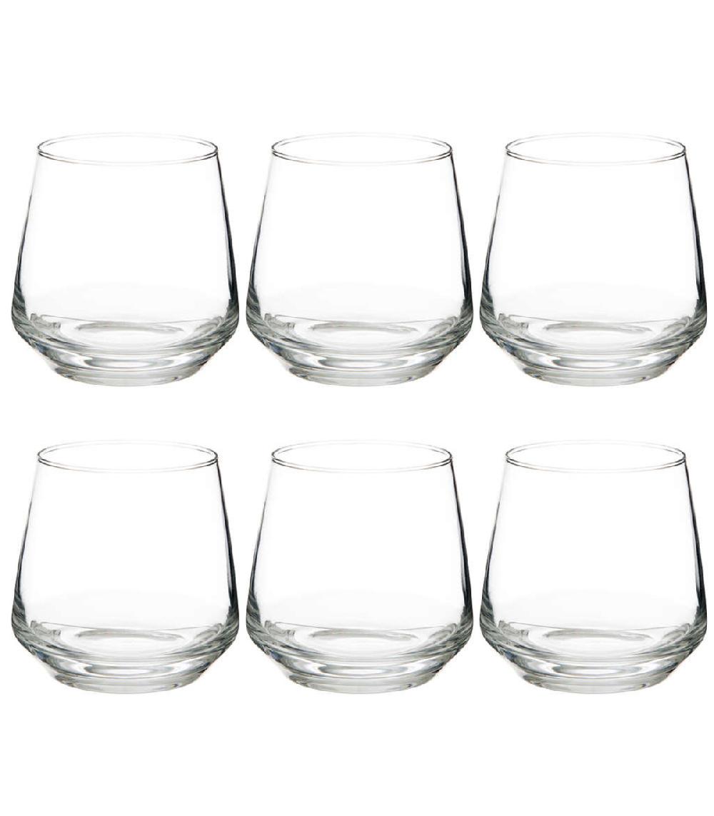 wadiga Set de 6 verres à eau ou apéritif en verre 34cl