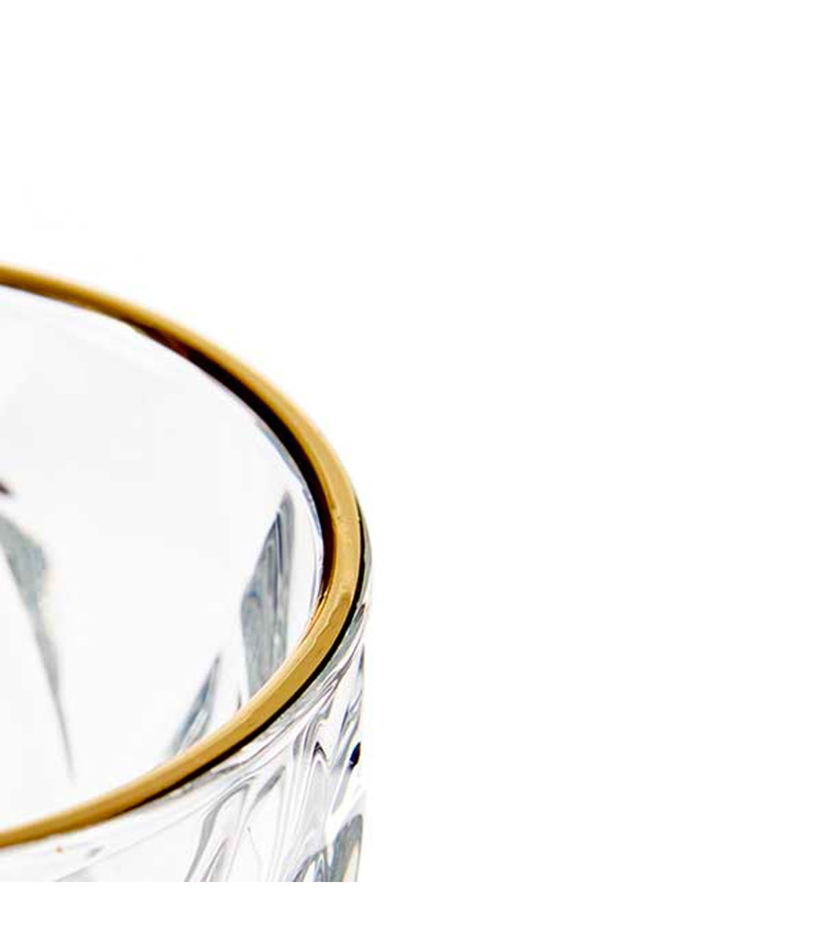 Wadiga Set De 6 Verres à Vin En Verre Bordure Dorée 33cl