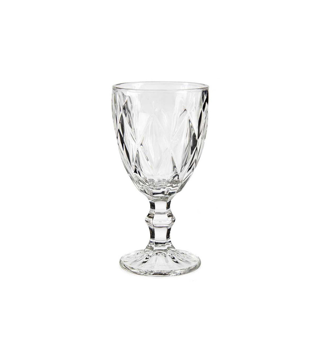 Wadiga Set De 6 Verres à Vin En Verre Diamants - 33cl
