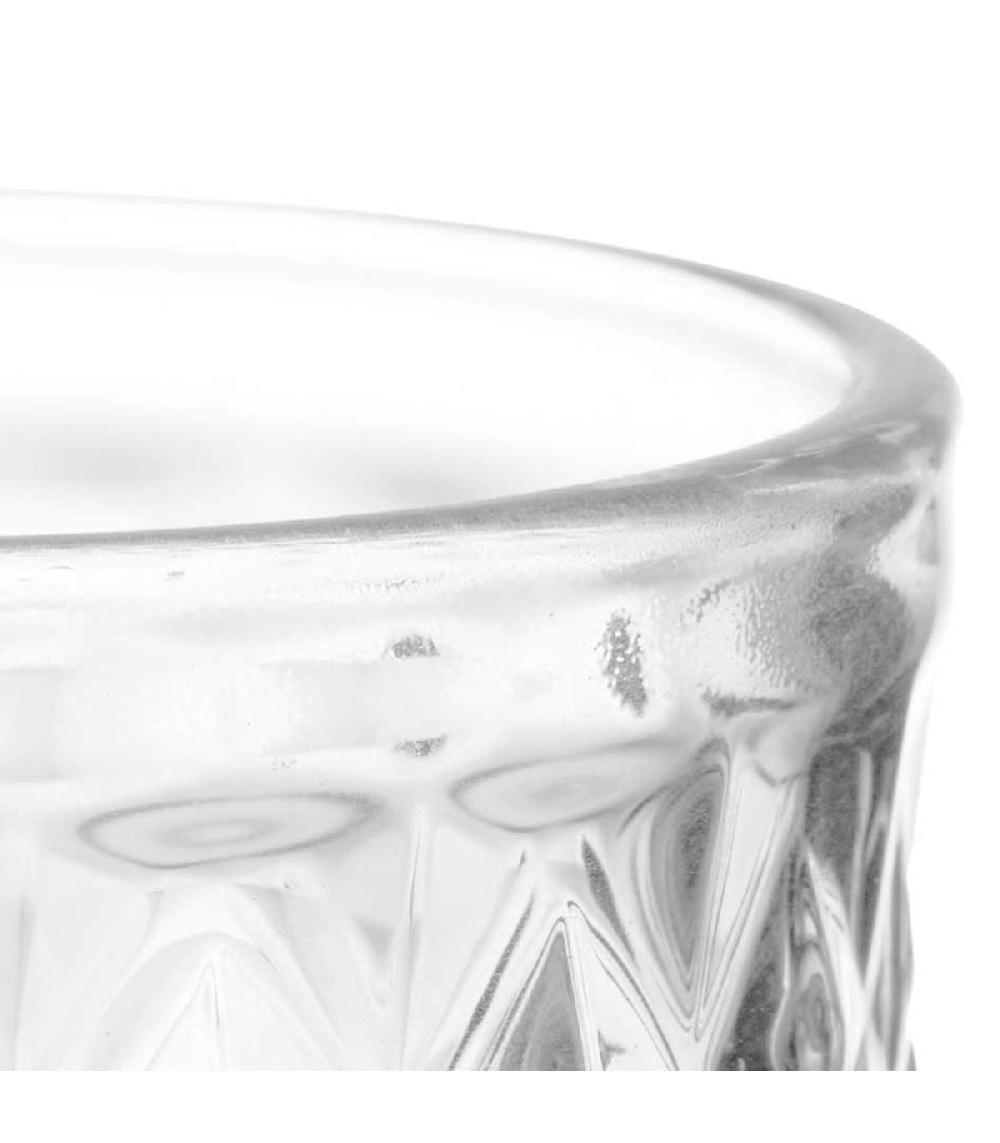Wadiga Set De 6 Verres à Vin Sur Pied En Verre Diamants 22cl