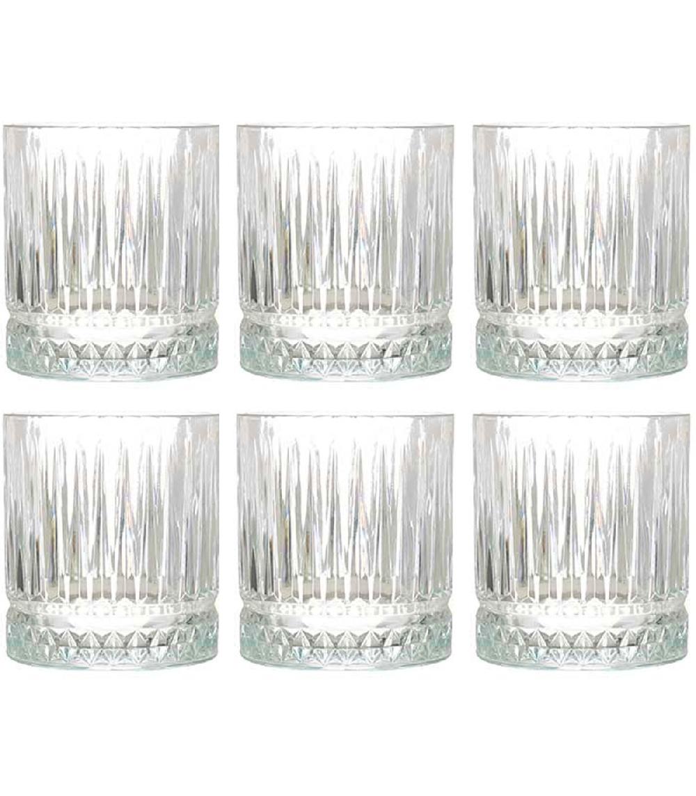 wadiga Set de 6 verres à whisky avec motifs embossés 33cl