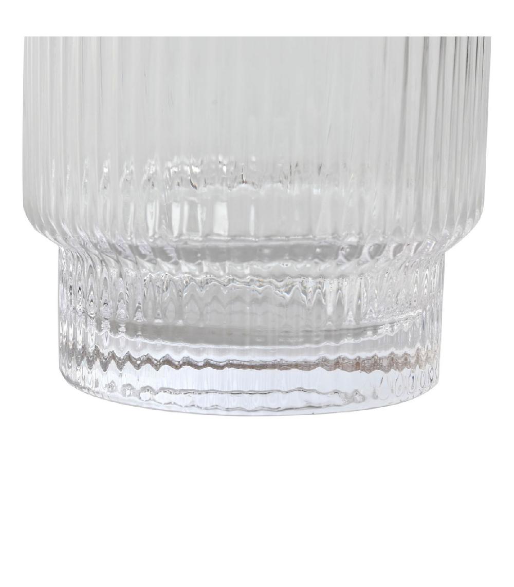 Wadiga Set De 6 Verres à Whisky En Verre Strié Et Liseré Doré 32cl
