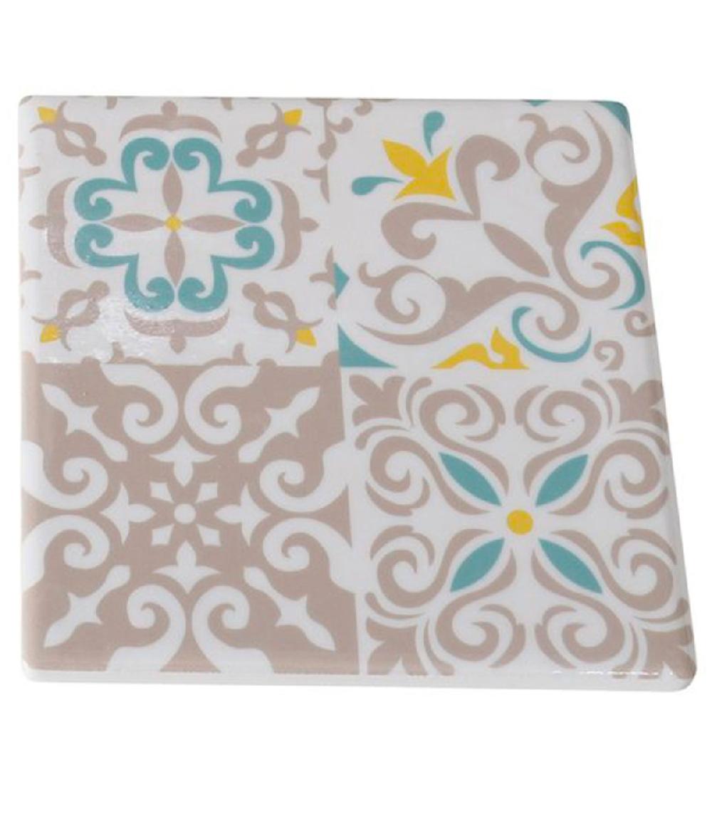 Wadiga Set De 8 Dessous De Verres En Céramique Façon Carreaux De Ciment