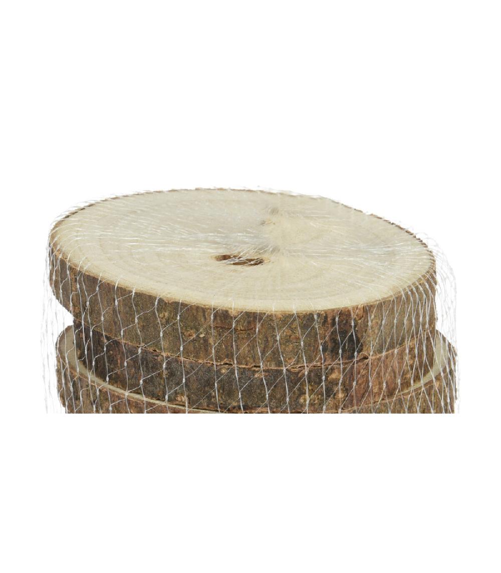 Wadiga Set De 8 Dessous De Verres Ronds En Bois - 8cm
