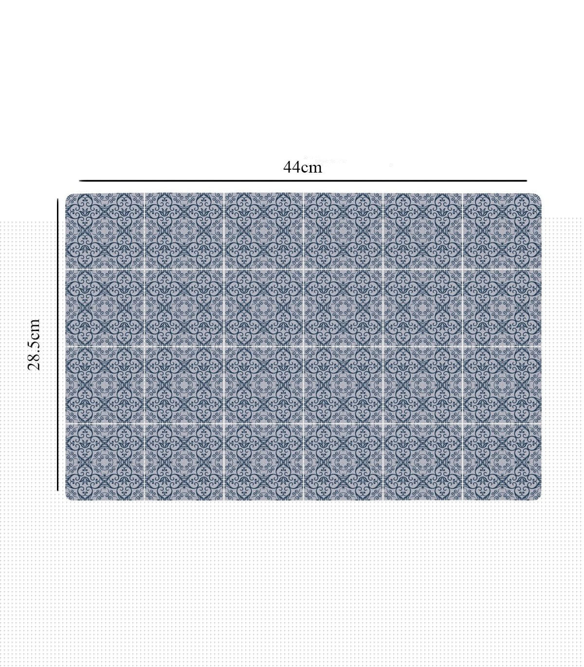 Wadiga Set De Table Design Petits Carreaux De Ciment Bleu En Vinyle - Set De 6
