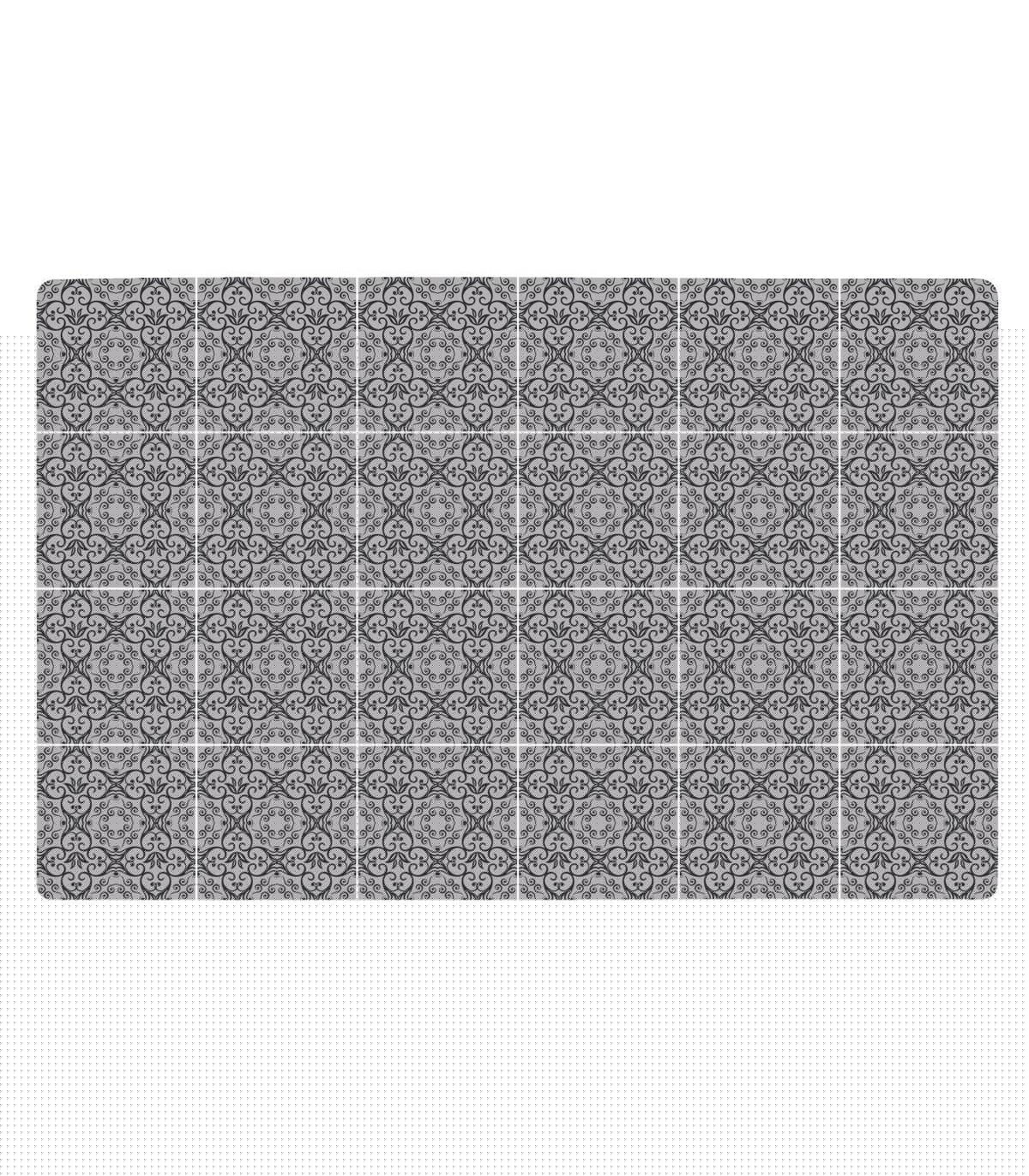Wadiga Set De Table Design Petits Carreaux De Ciment Noir En Vinyle - Set De 6