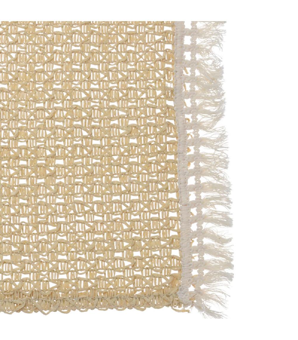 Wadiga Set De Table Rectangulaire Beige Et Blanc - 51x30cm