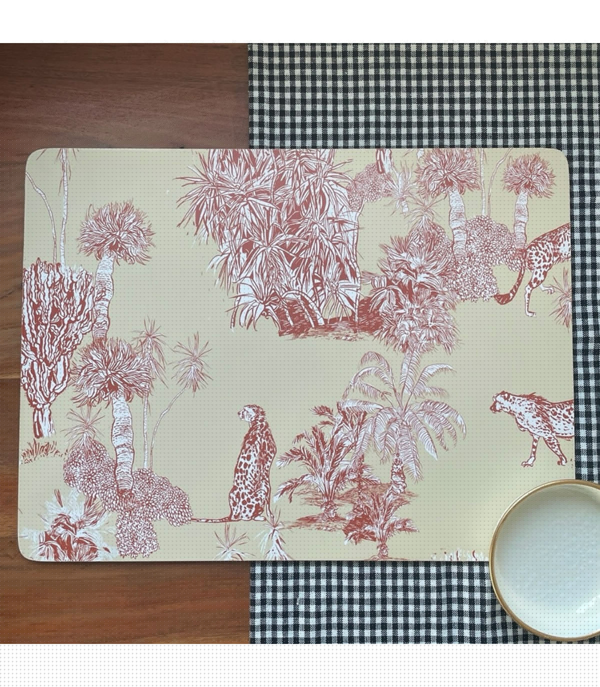 Wadiga Set De Table Rectangulaire Rigide Jungle 40x30x0.5cm