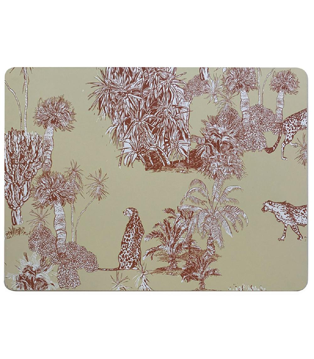 wadiga Set de table rectangulaire rigide jungle 40x30x0.5cm