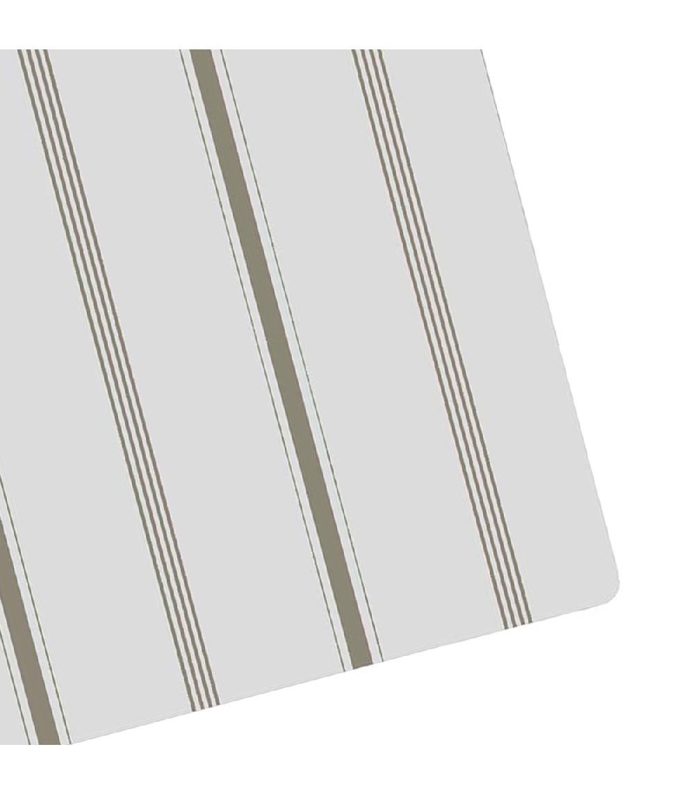 Wadiga Set De Table Rectangulaire Vert Et Blanc à Rayures 43.5x28cm