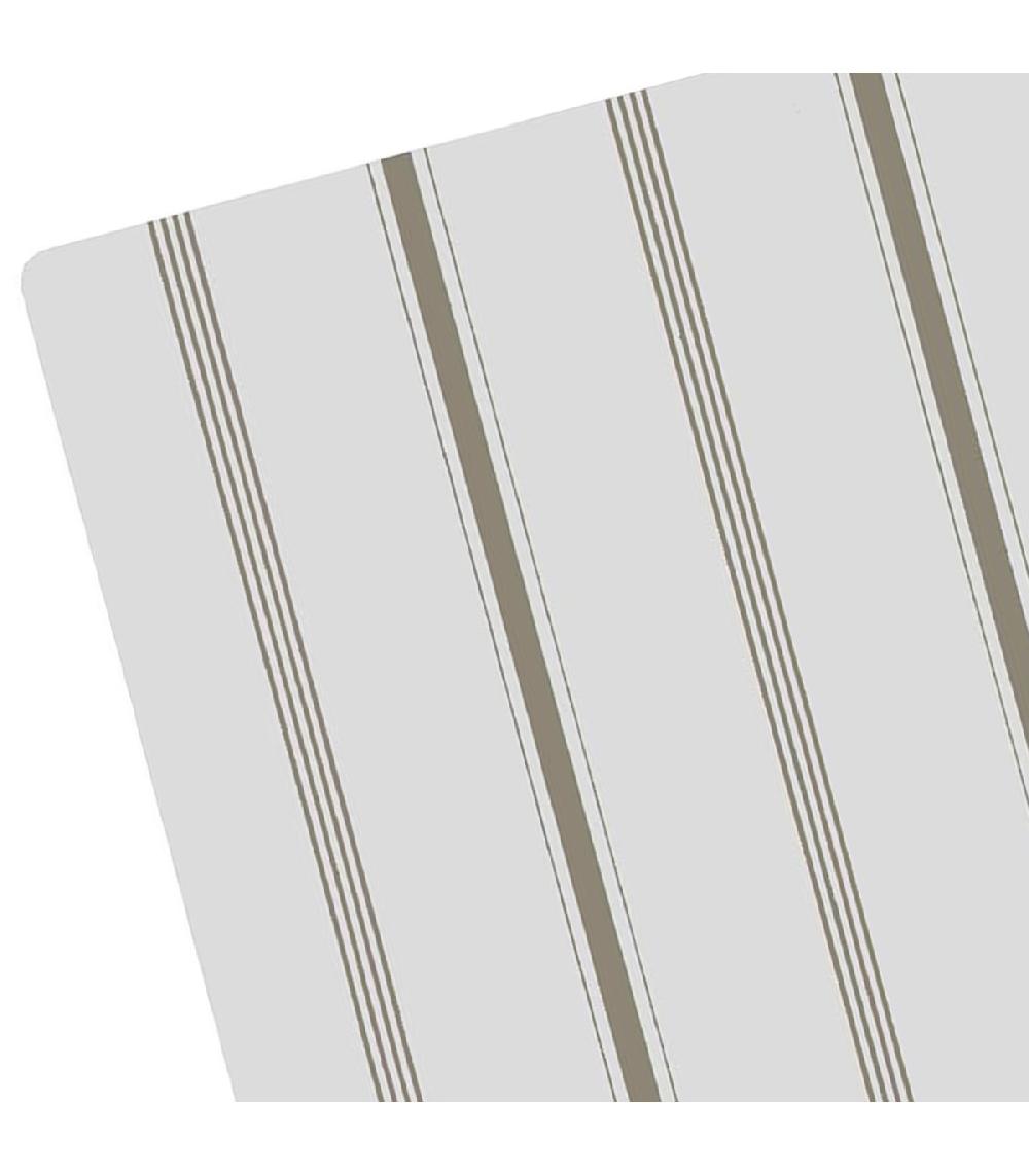 Wadiga Set De Table Rectangulaire Vert Et Blanc à Rayures 43.5x28cm