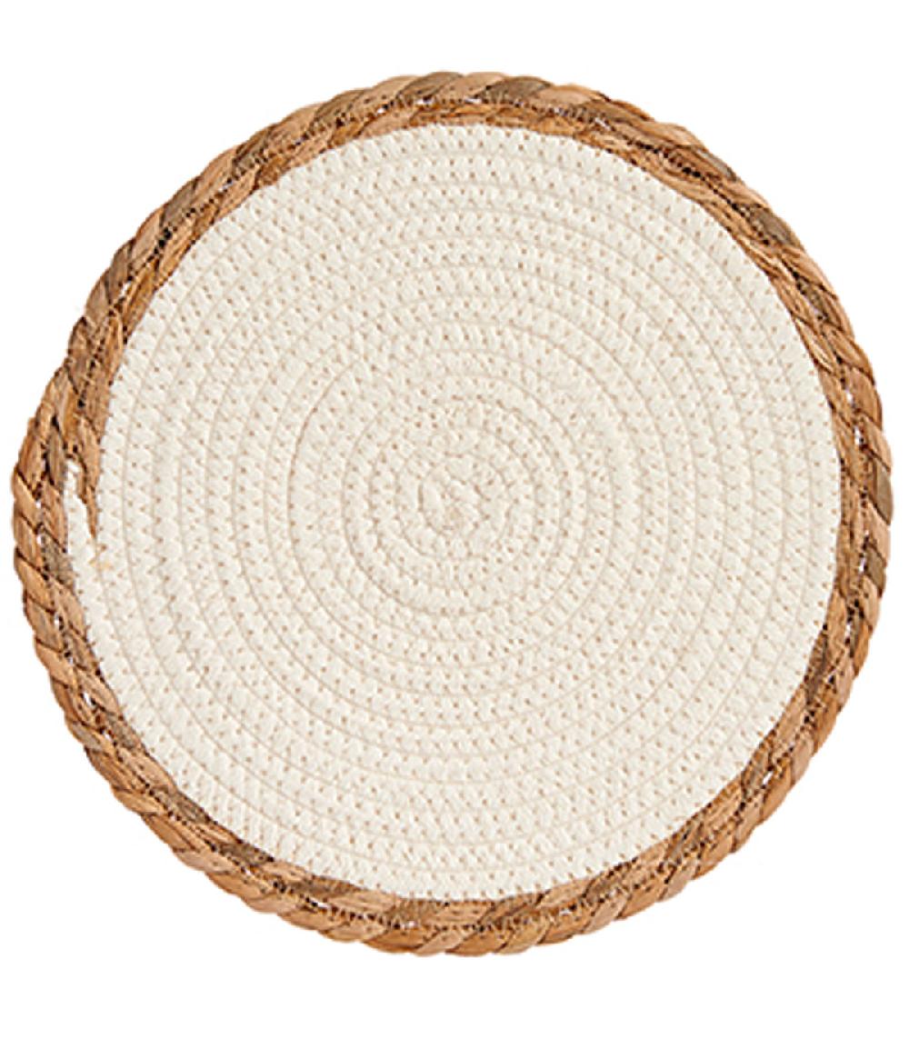 wadiga Set de table rond bords fibres naturelles 30cm
