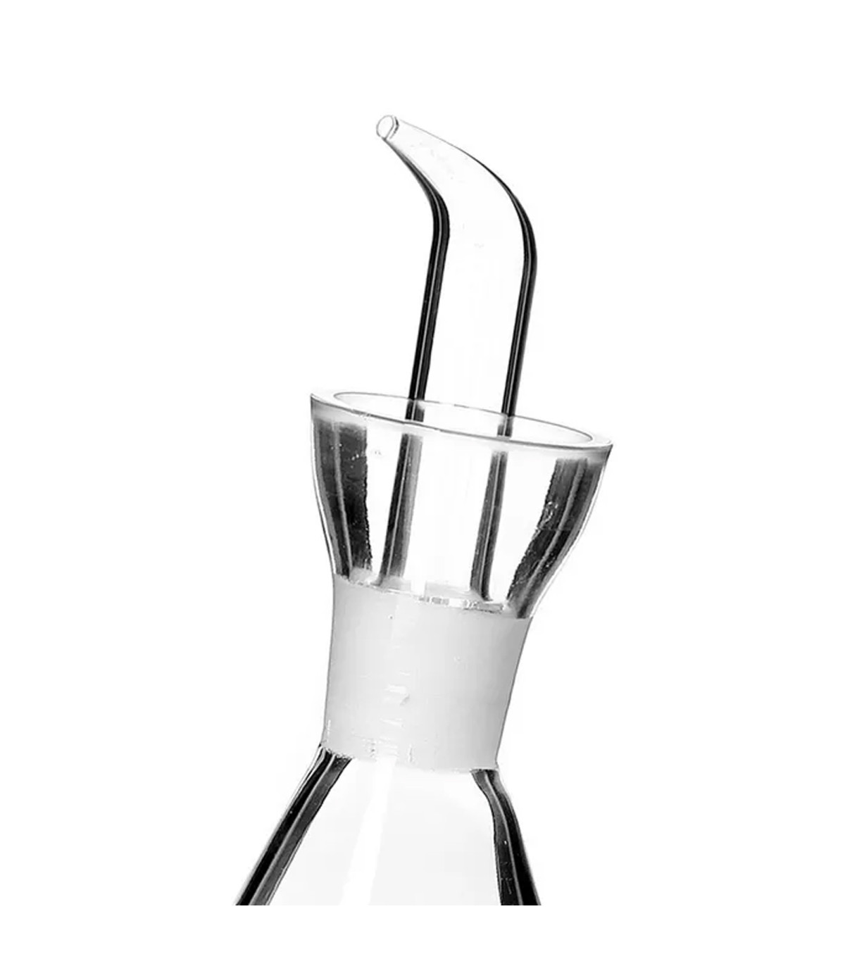 Wadiga Set Huile Et Vinaigre En Verre Avec Support En Métal Chromé