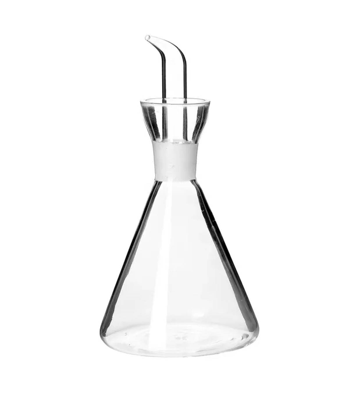 Wadiga Set Huile Et Vinaigre En Verre Avec Support En Métal Chromé
