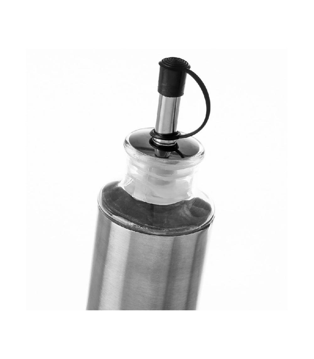 Wadiga Set Huile Vinaigre Poivre Et Sel Avec Support En Métal Chromé