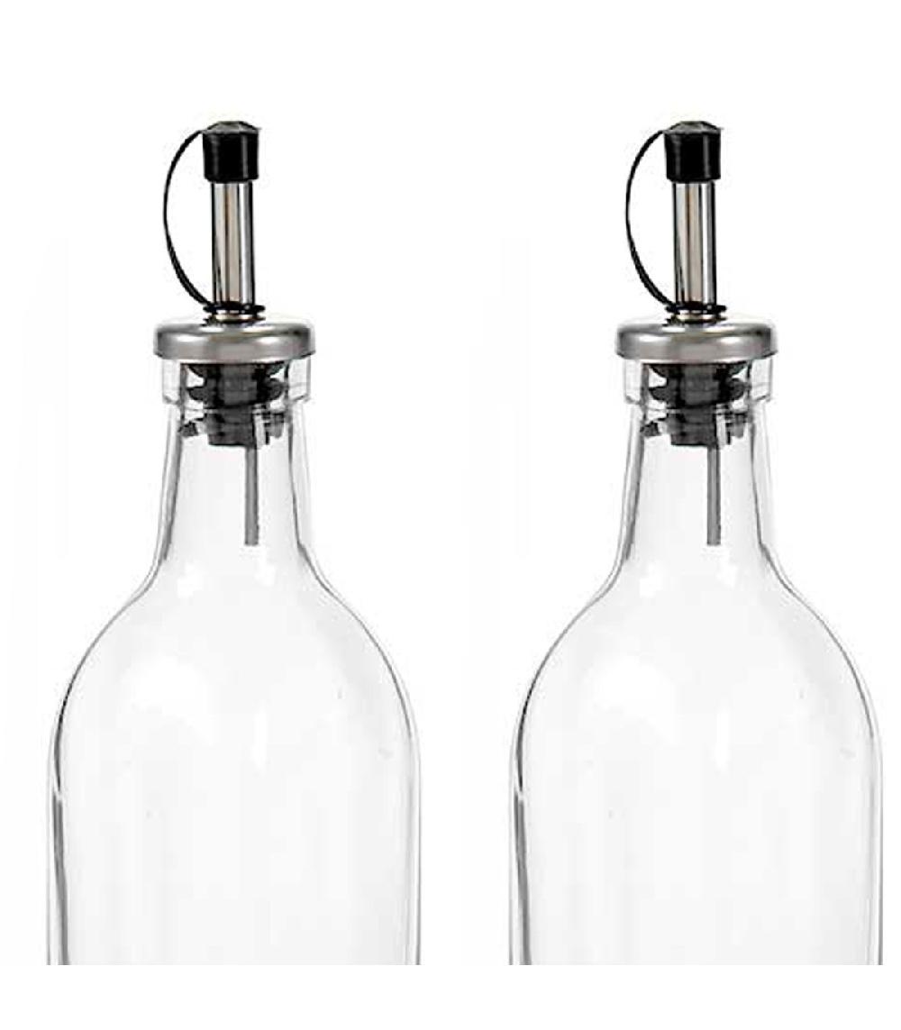 Wadiga Set Huilier + Vinaigrier En Verre Avec Bouchon Acier 50cl