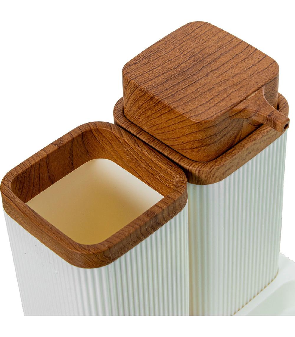 Wadiga Set Salle De Bain Acrylique Blanc 15x16x15cm