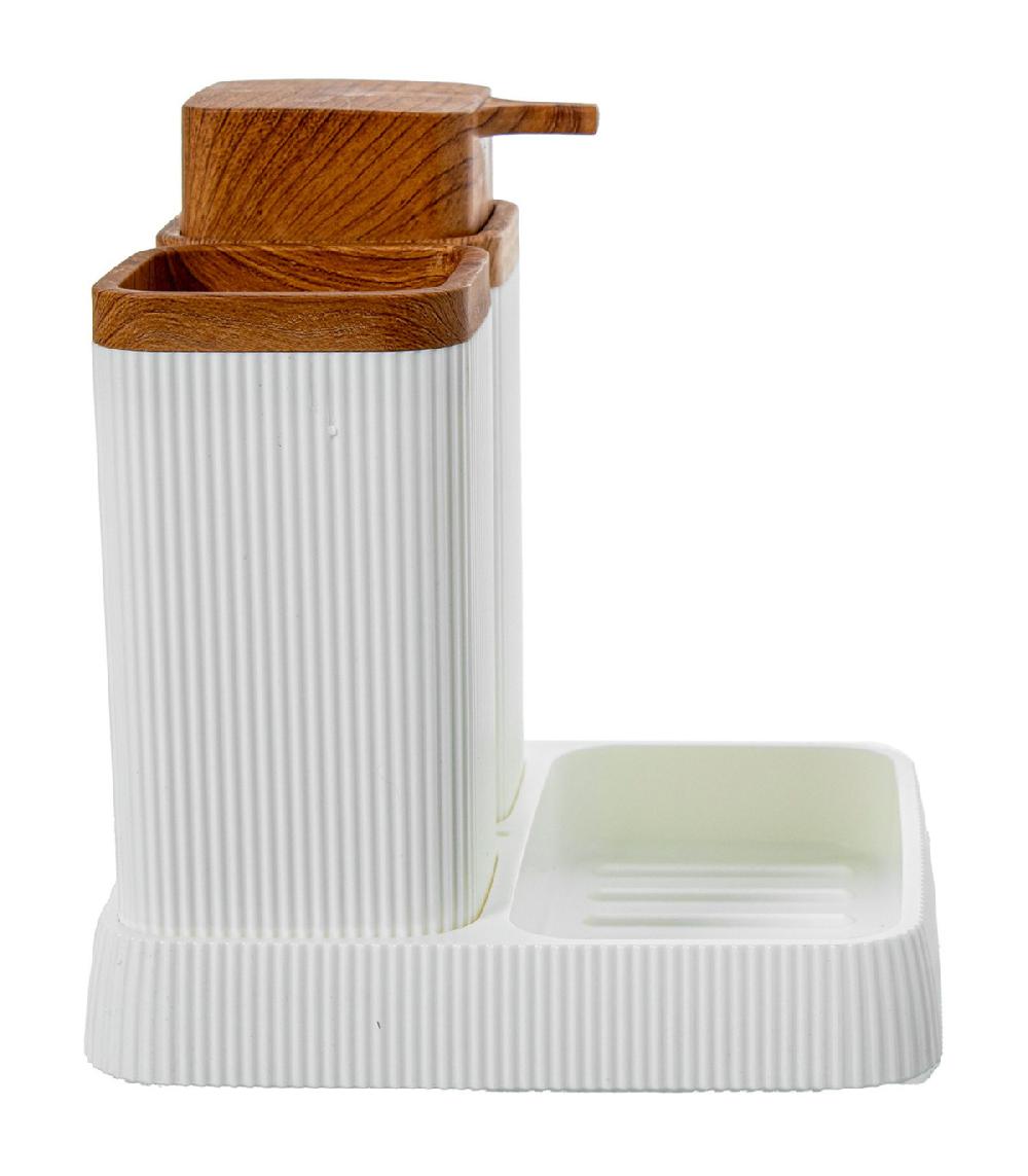 Wadiga Set Salle De Bain Acrylique Blanc 15x16x15cm