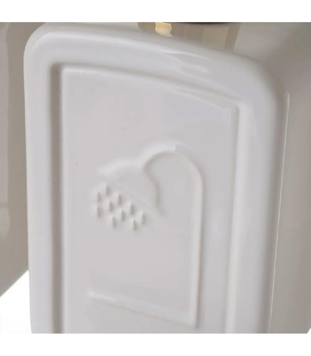 Wadiga Set Salle De Bain Céramique Blanc Et Or 4 Pièces