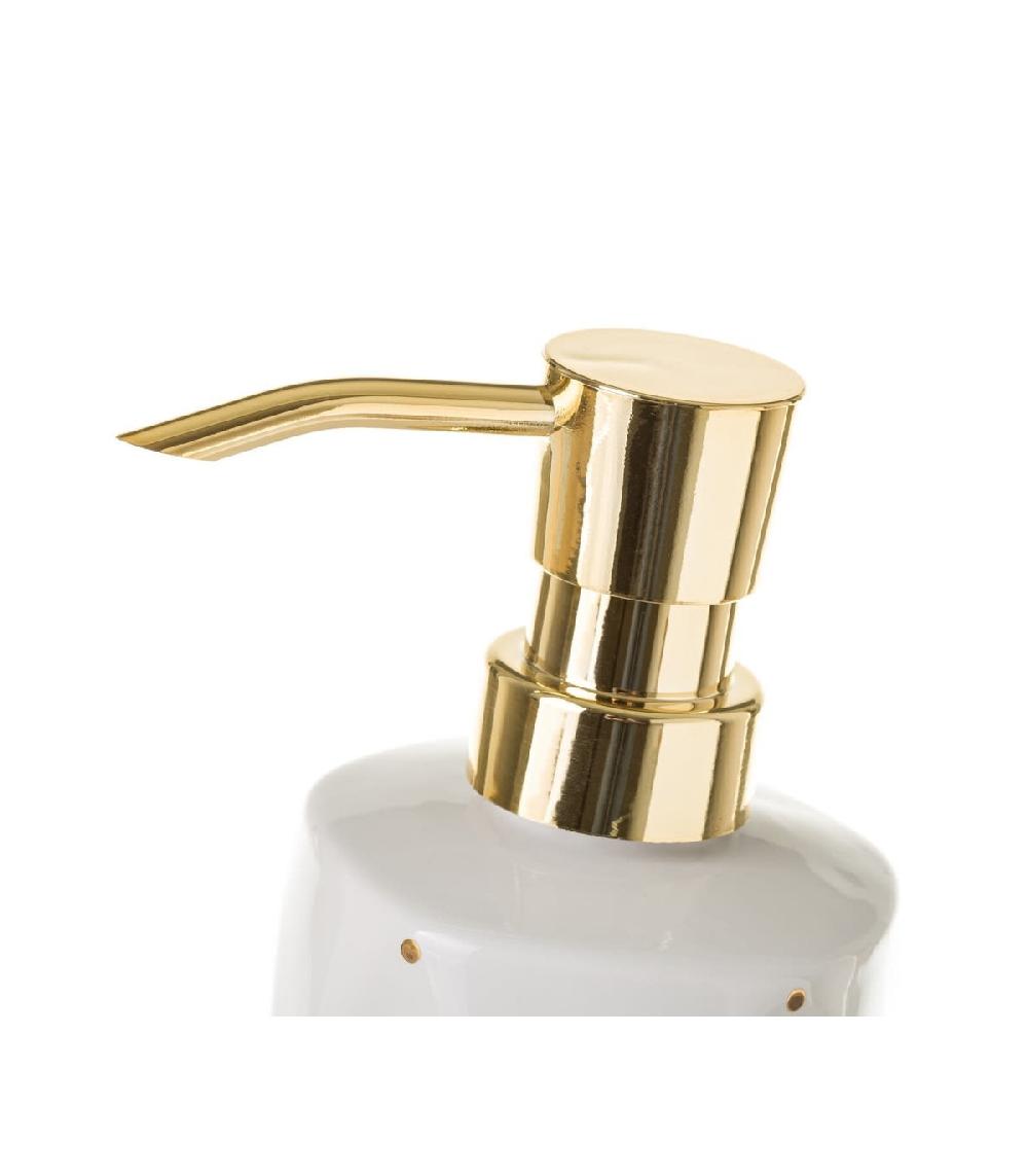 Wadiga Set Salle De Bain Céramique Blanche à Pois Dorés 3 Pièces