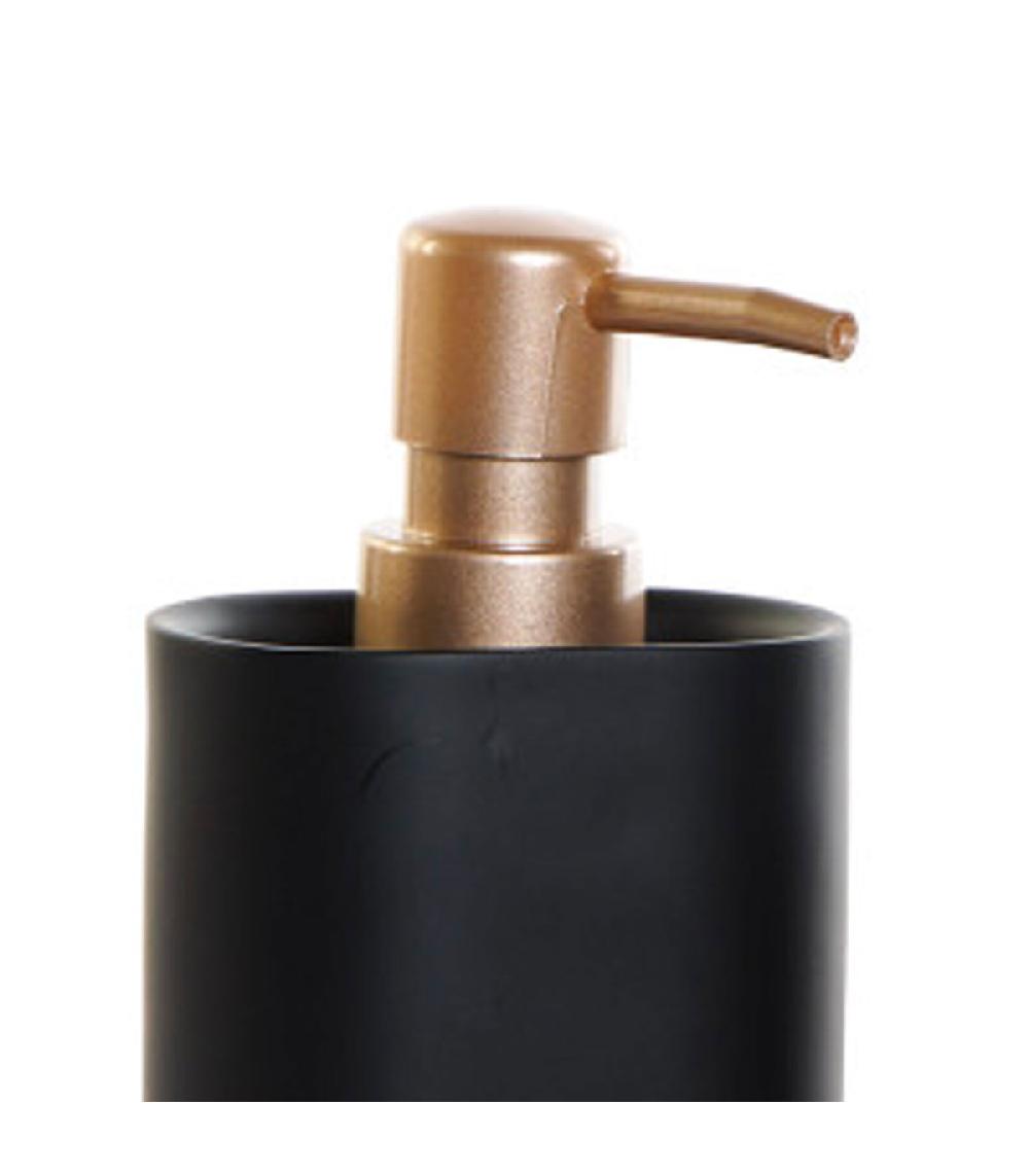 Wadiga Set Salle De Bain En Résine Noire - Distributeur Savon + Porte Brosse à Dents