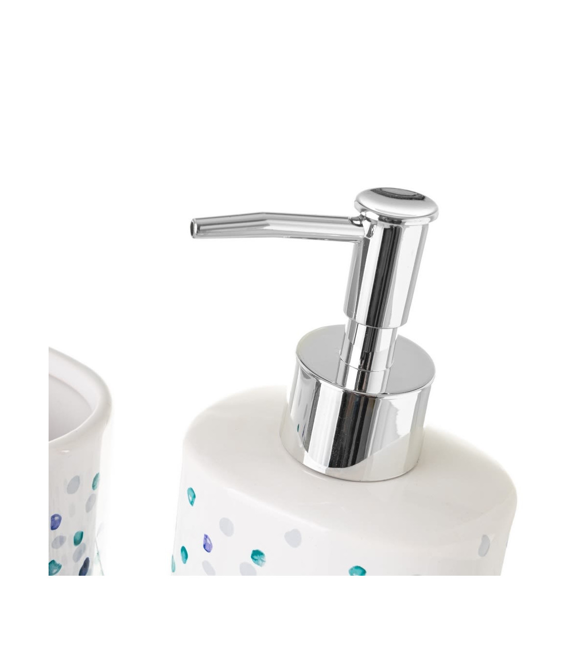 Wadiga Set Salle De Bain Pétales Bleus - Distributeur Savon + Verre