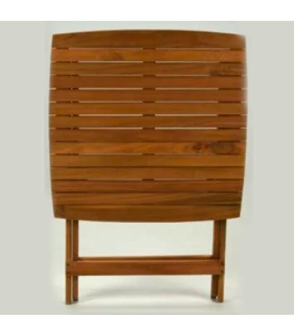 Wadiga Set Table + 2 Chaises De Jardin Pliable En Bois D'acacia