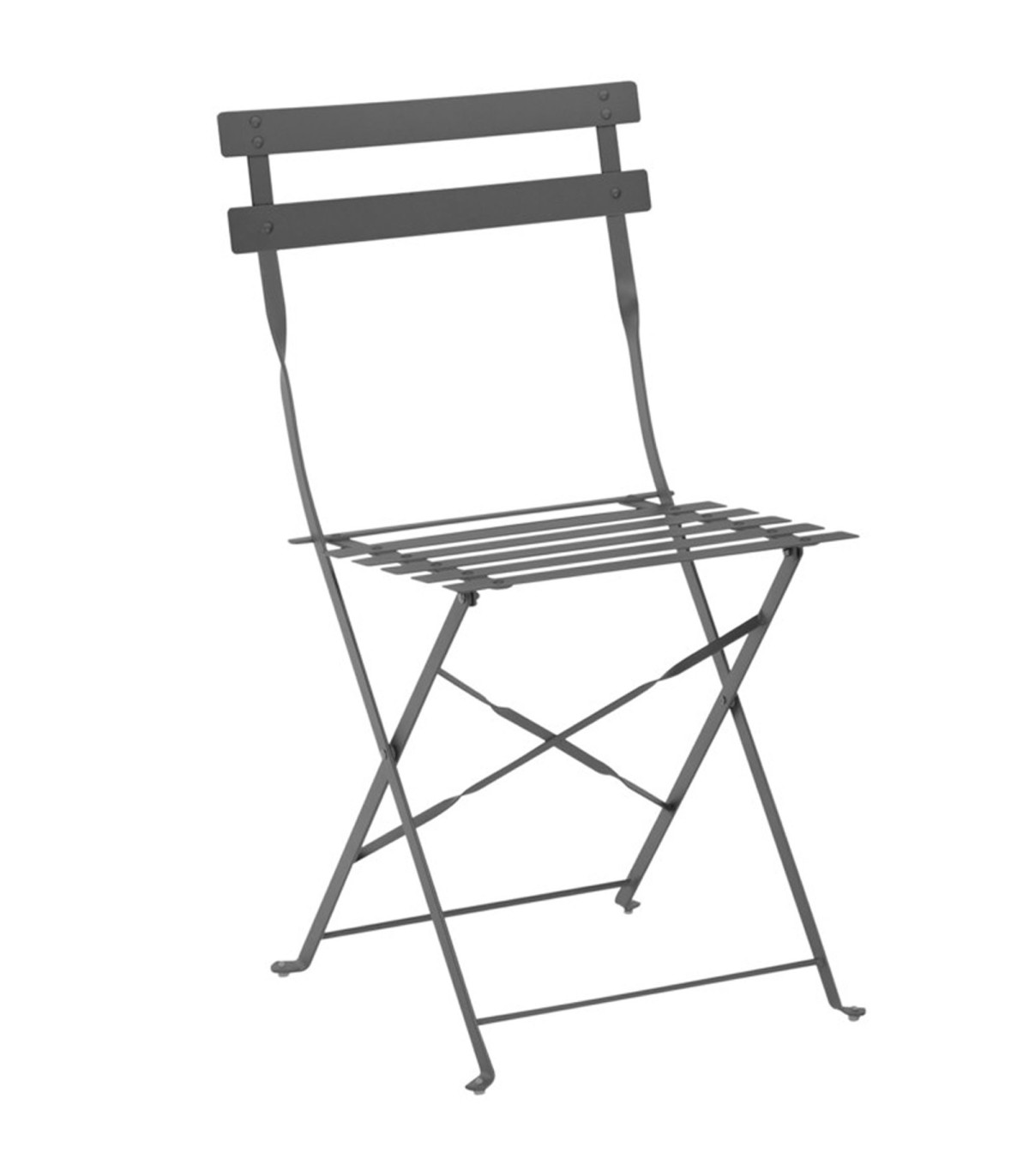 Wadiga Set Table + 2 Chaises De Jardin Pliable En Métal Gris