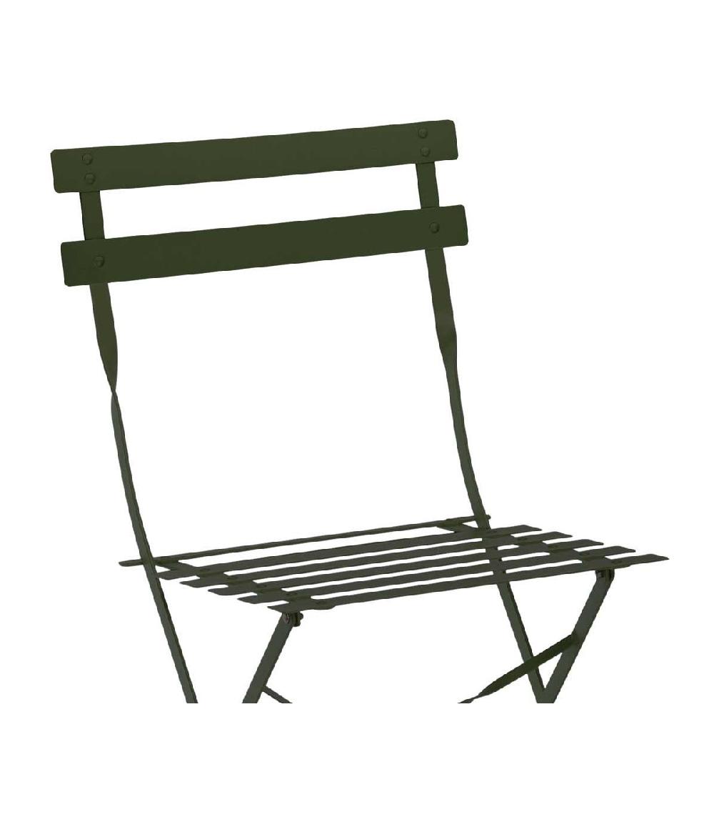 Wadiga Set Table + 2 Chaises De Jardin Pliable En Métal Vert