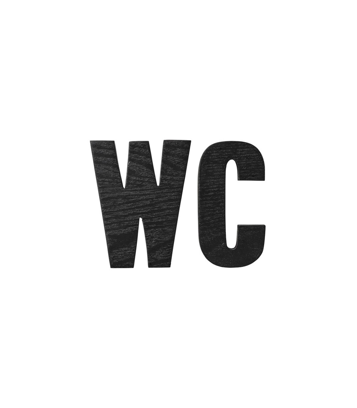 wadiga Signalétique Toilettes Lettres WC en Bois Noir