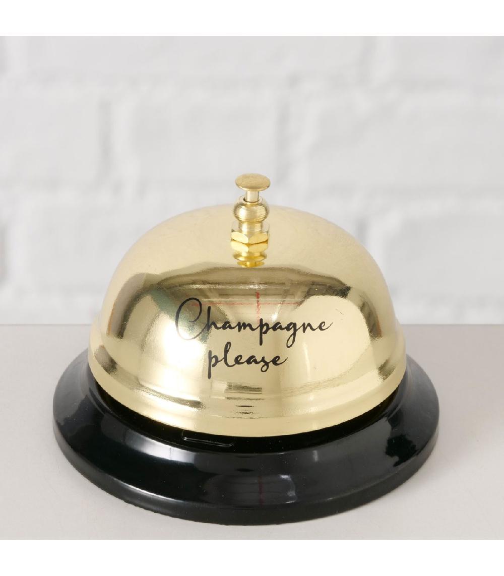 Wadiga Sonnette De Comptoir Métal Doré Et Noir 8.5x8.5x6cm