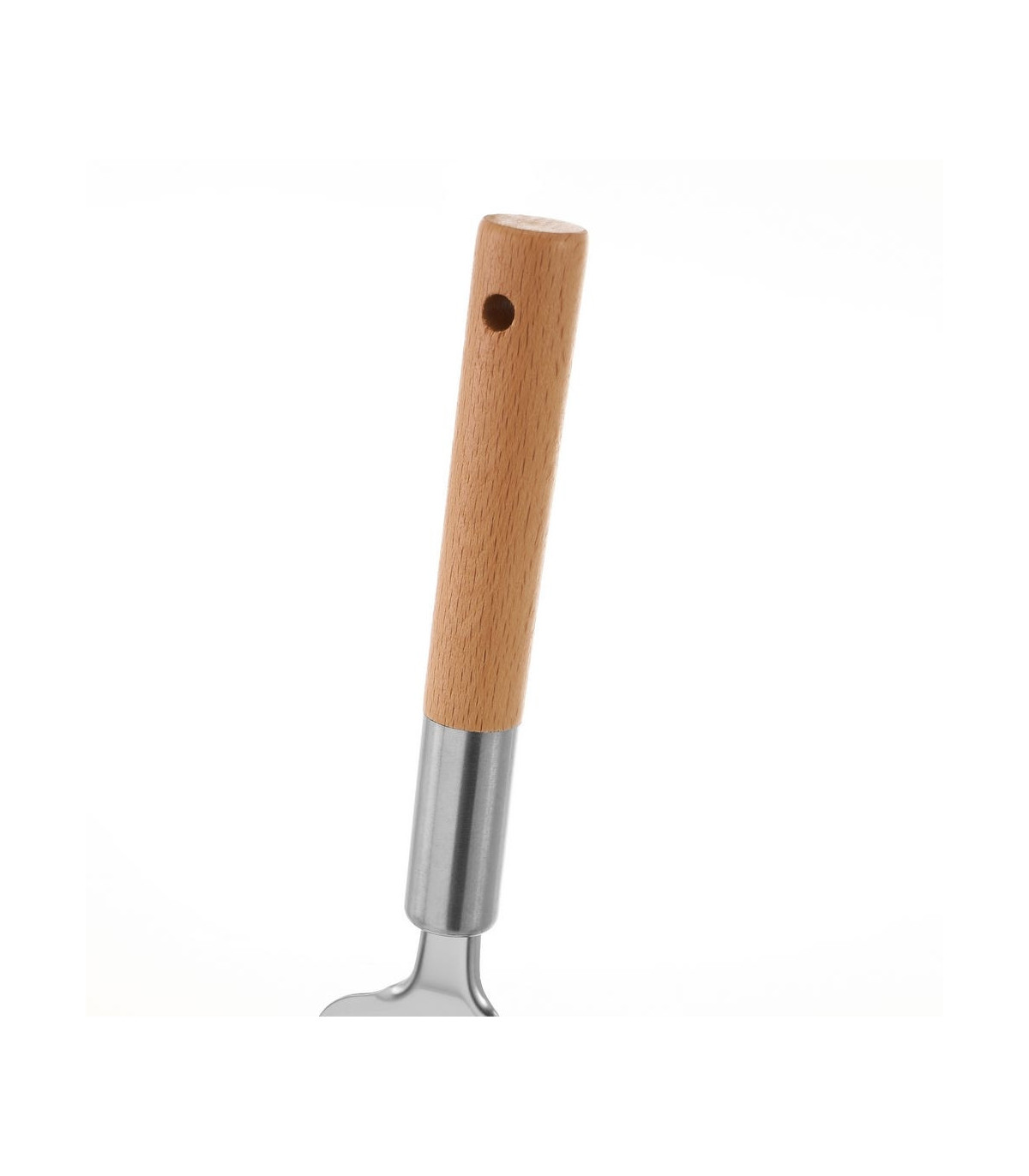 Wadiga Spatule + Roulette à Pizza En Bois Hêtre Et Métal Chromé