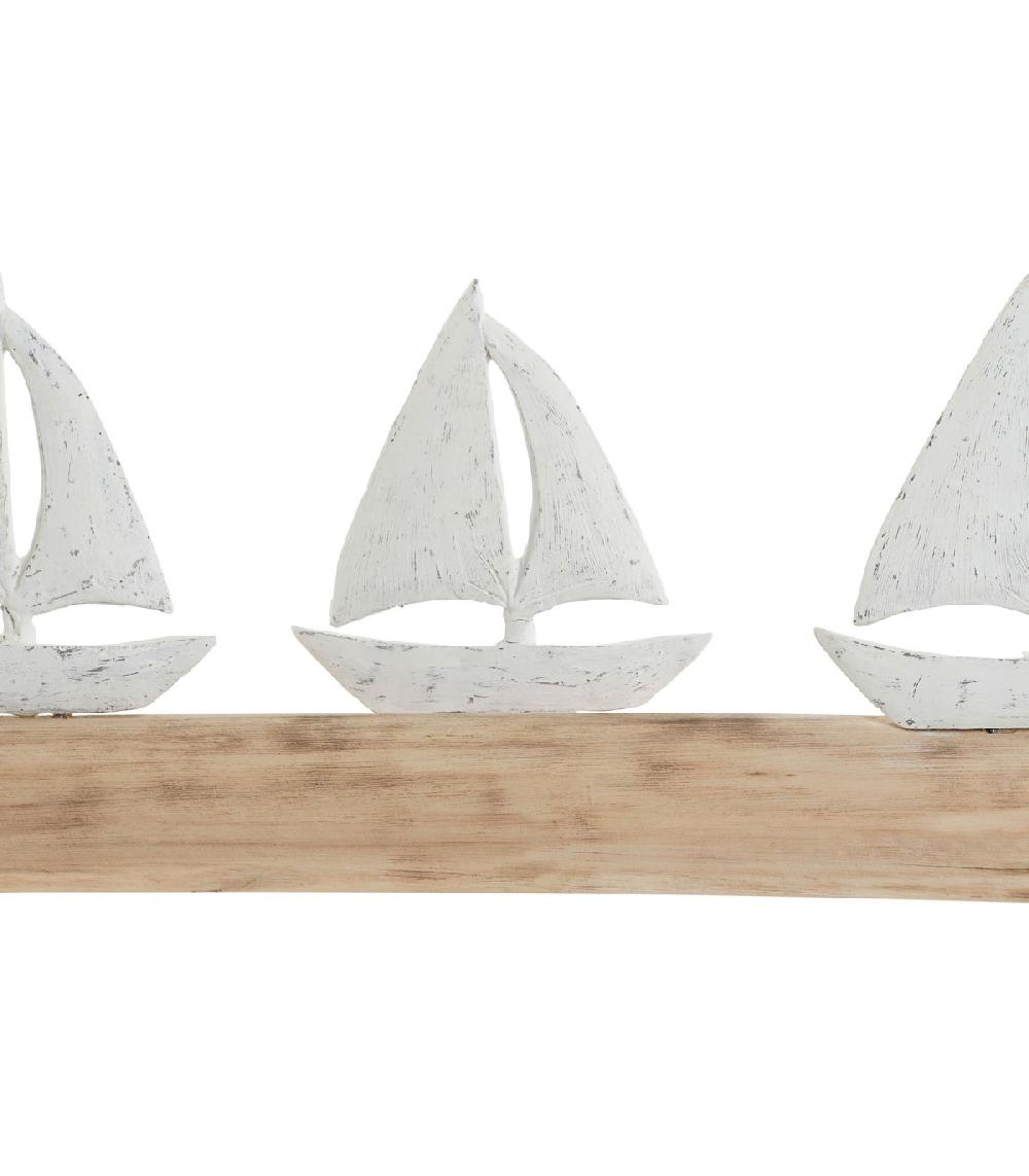 Wadiga Statue Déco à Poser En Bois De Mangue Bateaux 62x8.5x25.5cm