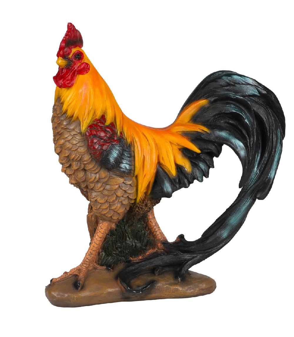 wadiga Statuette décorative en résine coq 34x12x36cm