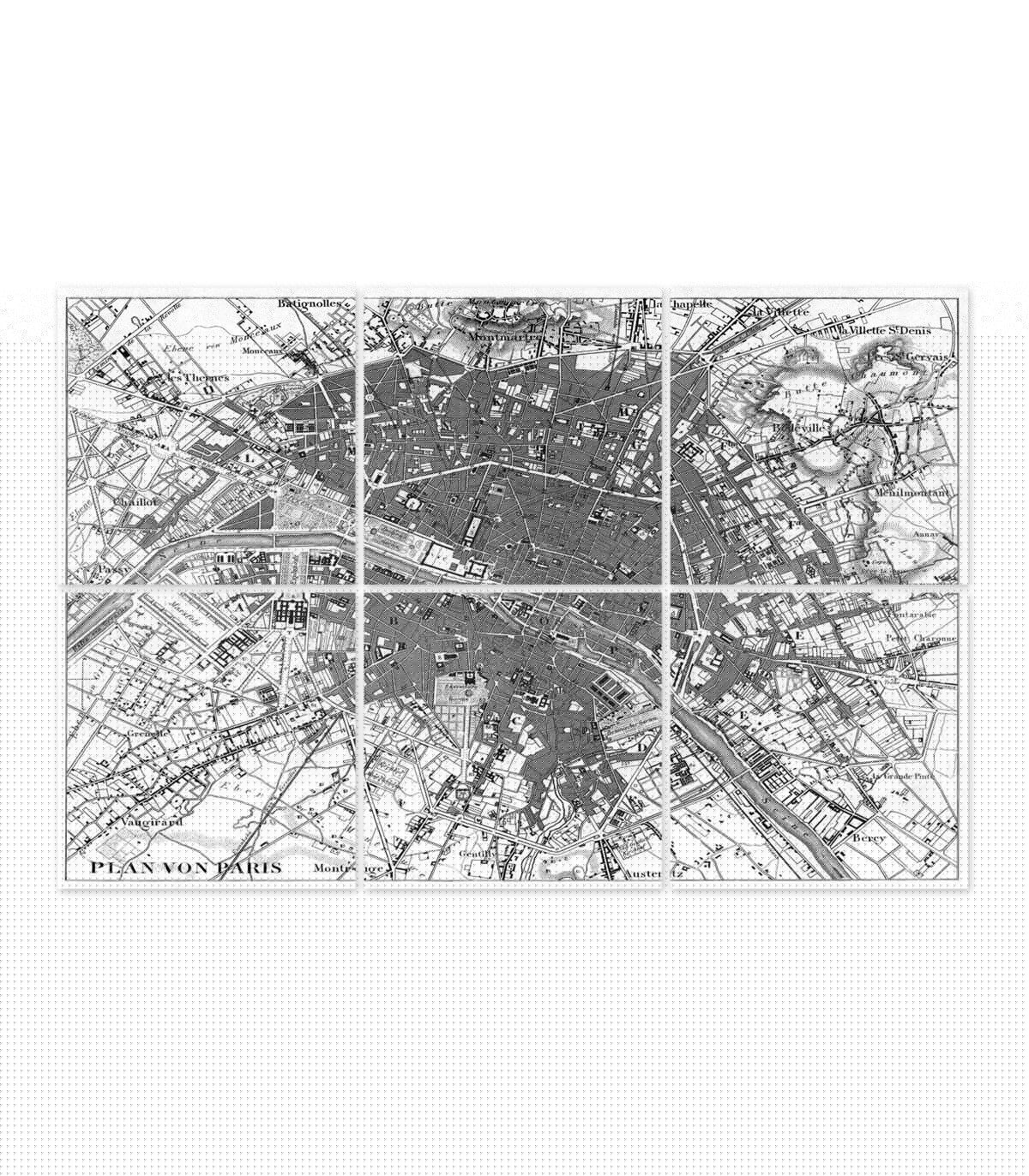wadiga Stickers pour Carrelage Noir et Transparent Paris - Set de 6