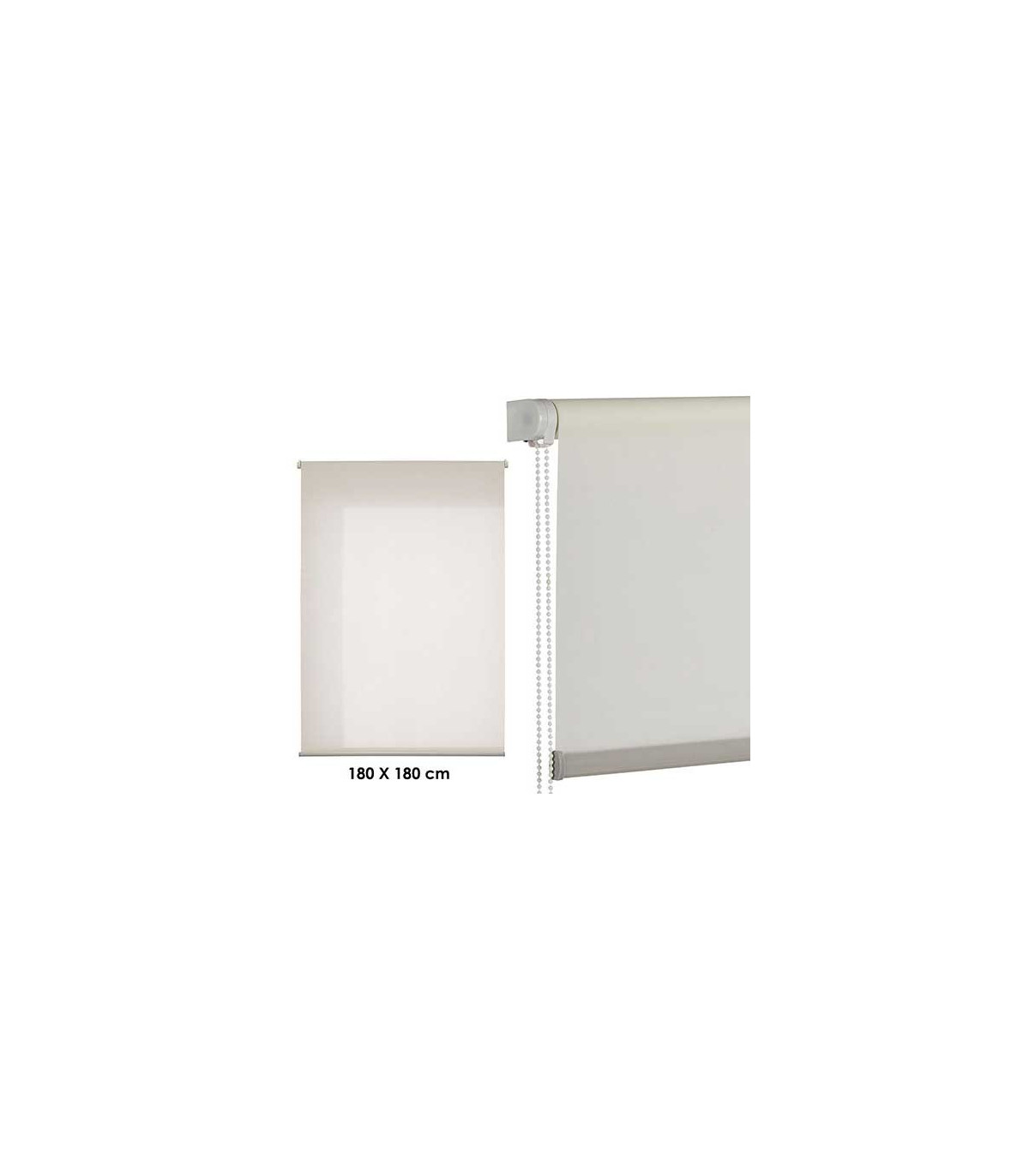 wadiga Store Enrouleur Intérieur Blanc Crème - 180x180cm