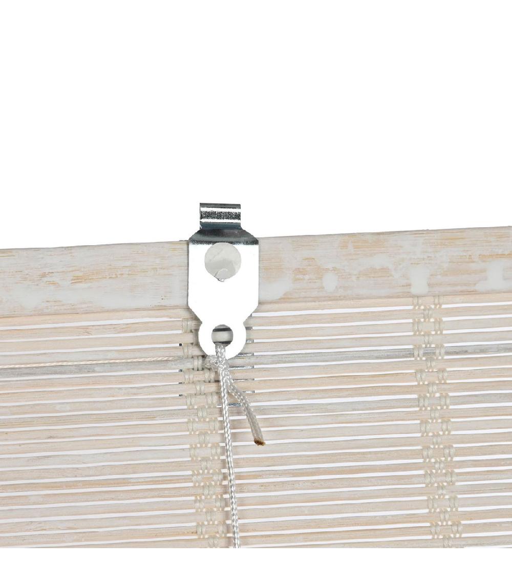 Wadiga Store Enrouleur Intérieur En Bambou Blanc 120x2x175cm
