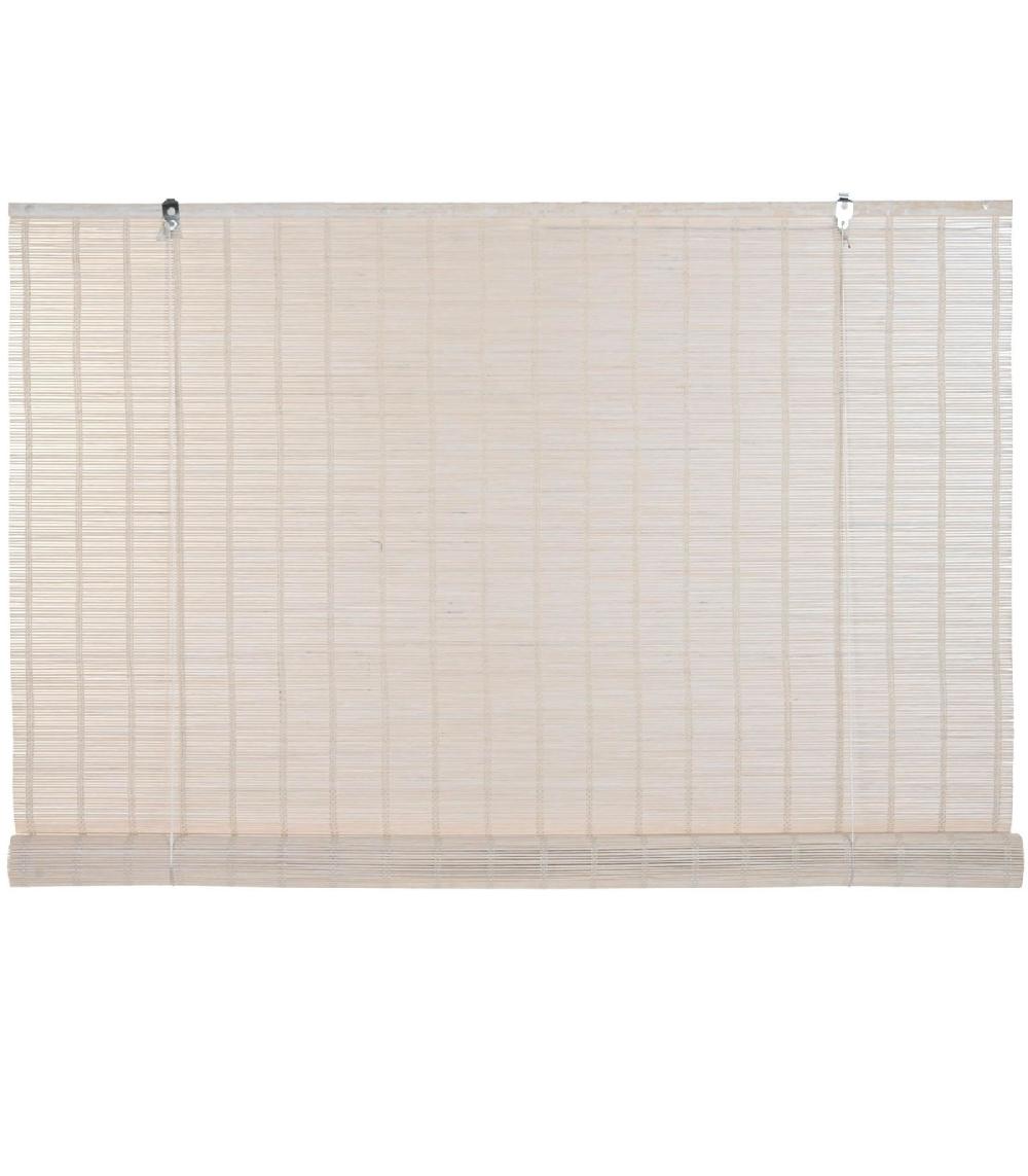 wadiga Store enrouleur intérieur en bambou blanc 120x2x175cm