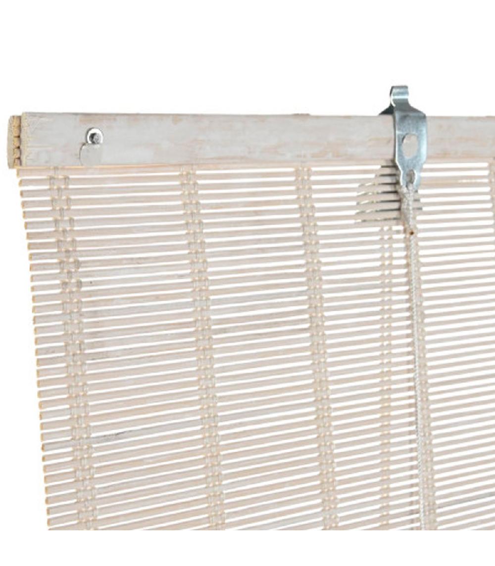 Wadiga Store Enrouleur Intérieur En Bambou Blanc 120x2x230cm