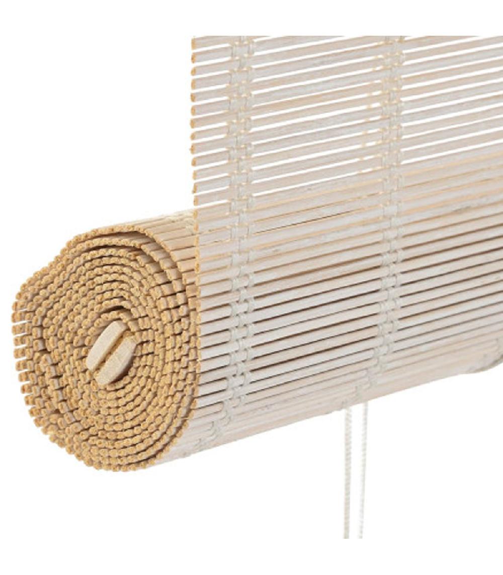 Wadiga Store Enrouleur Intérieur En Bambou Blanc 120x2x230cm