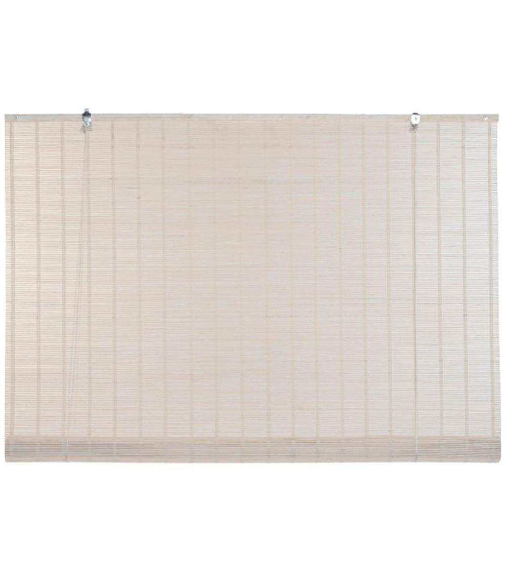 wadiga Store enrouleur intérieur en bambou blanc 120x2x230cm