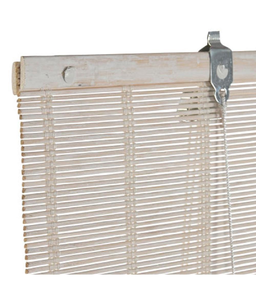 Wadiga Store Enrouleur Intérieur En Bambou Blanc 60x2x175cm