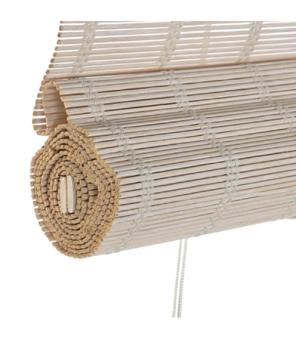 Wadiga Store Enrouleur Intérieur En Bambou Blanc 60x2x175cm