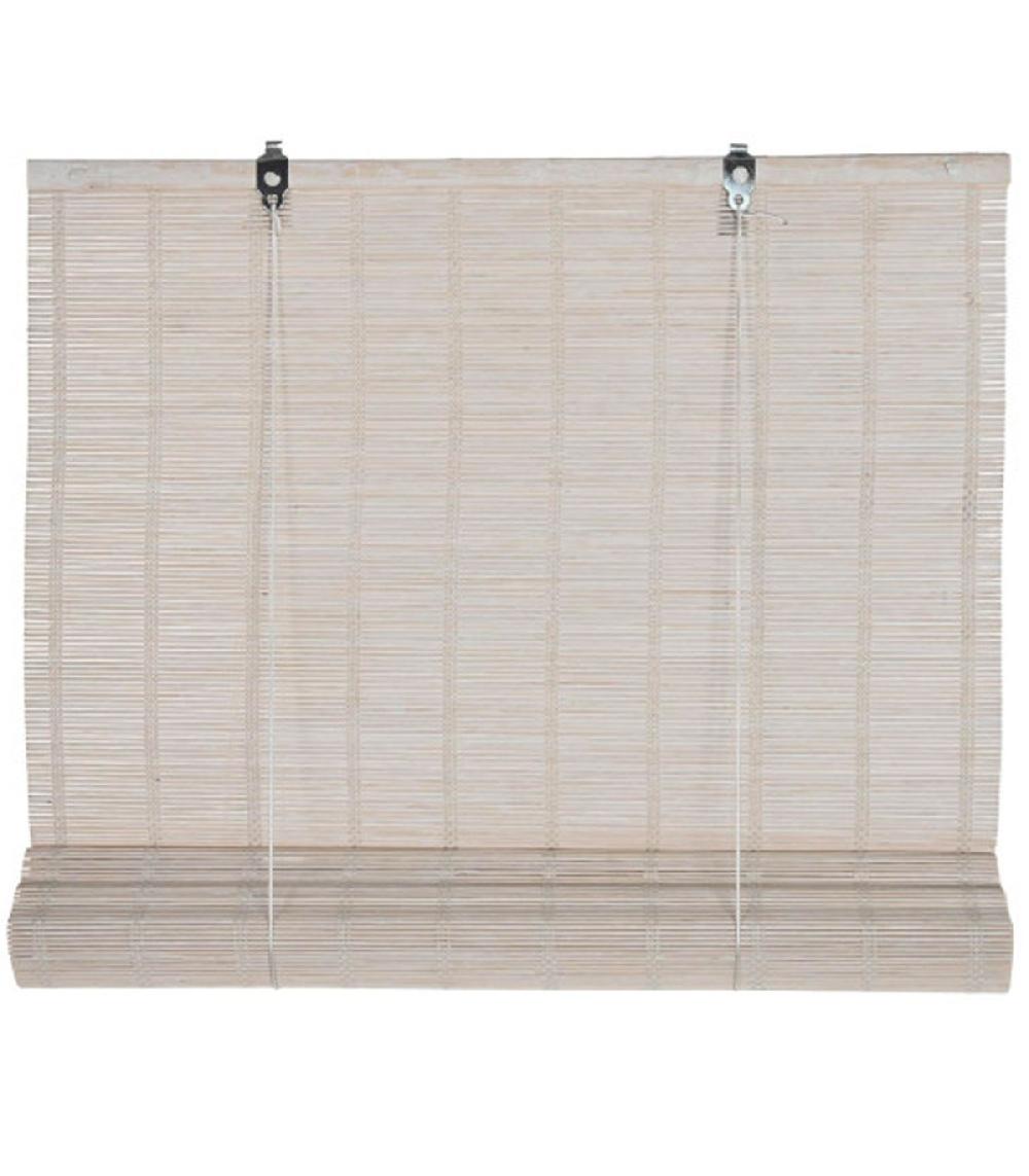 wadiga Store enrouleur intérieur en bambou blanc 60x2x175cm